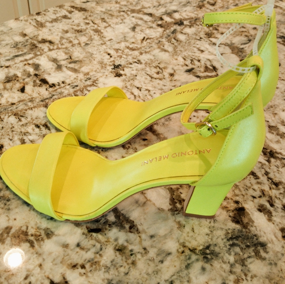 Antonio Melani Stacen Neon Yellow High Heel Sandal